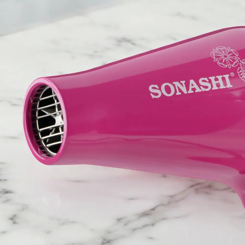 Sonashi 2000W Hair Dryer – Pink | AC Motor with Cool Shot, 2 Heat & Speed Settings, Fast-Drying Nozzle, Lightweight for Travel & Daily Use | For All Hair Types |  SHD-3031 - Damoo