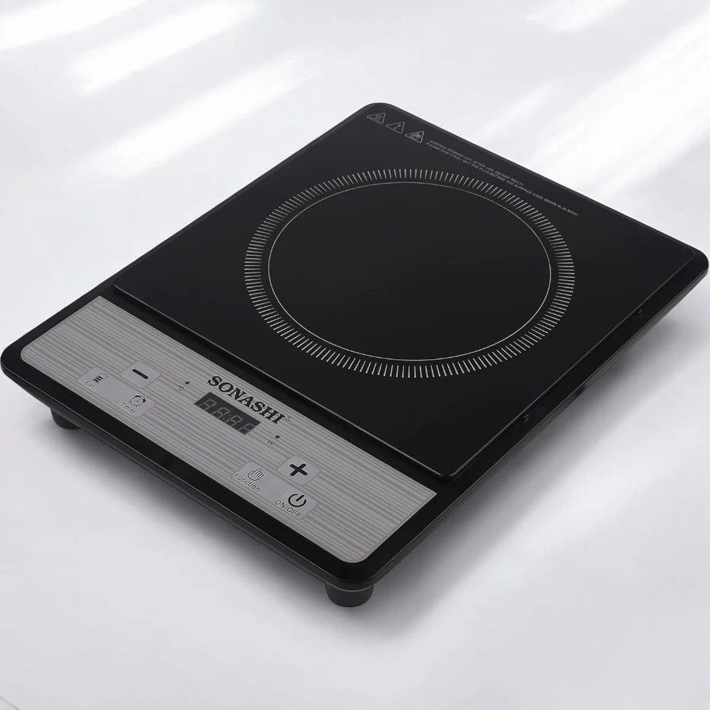 Sonashi 2000W Infrared Ceramic Cooker – Portable Electric Cooktop with Timer, Touch Controls, Adjustable Power Levels, Safety Features & Digital Display – Compact Black Design - SIS-014C - Damoo