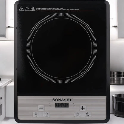 Sonashi 2000W Infrared Ceramic Cooker – Portable Electric Cooktop with Timer, Touch Controls, Adjustable Power Levels, Safety Features & Digital Display – Compact Black Design - SIS-014C - Damoo