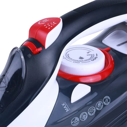 Sonashi 2800W Steam Iron with Ceramic Coated Soleplate – Steam, Burst Steam, Spray & Dry Iron Modes | 350ml Water Tank, Self-Cleaning, Anti-Drip, Anti-Calc & Auto Shut-Off – Black/Red | SI-5085C - Damoo