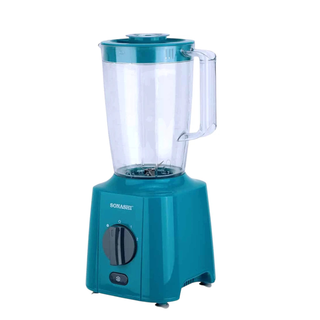 Sonashi 3-in-1 Blender 650W  | Unbreakable 1.8L Jar , Grinder & Chopper Cups | Stainless Steel Blades, Pulse Control, Safety Lock & Overheat Protection – SB-160N1 - Damoo
