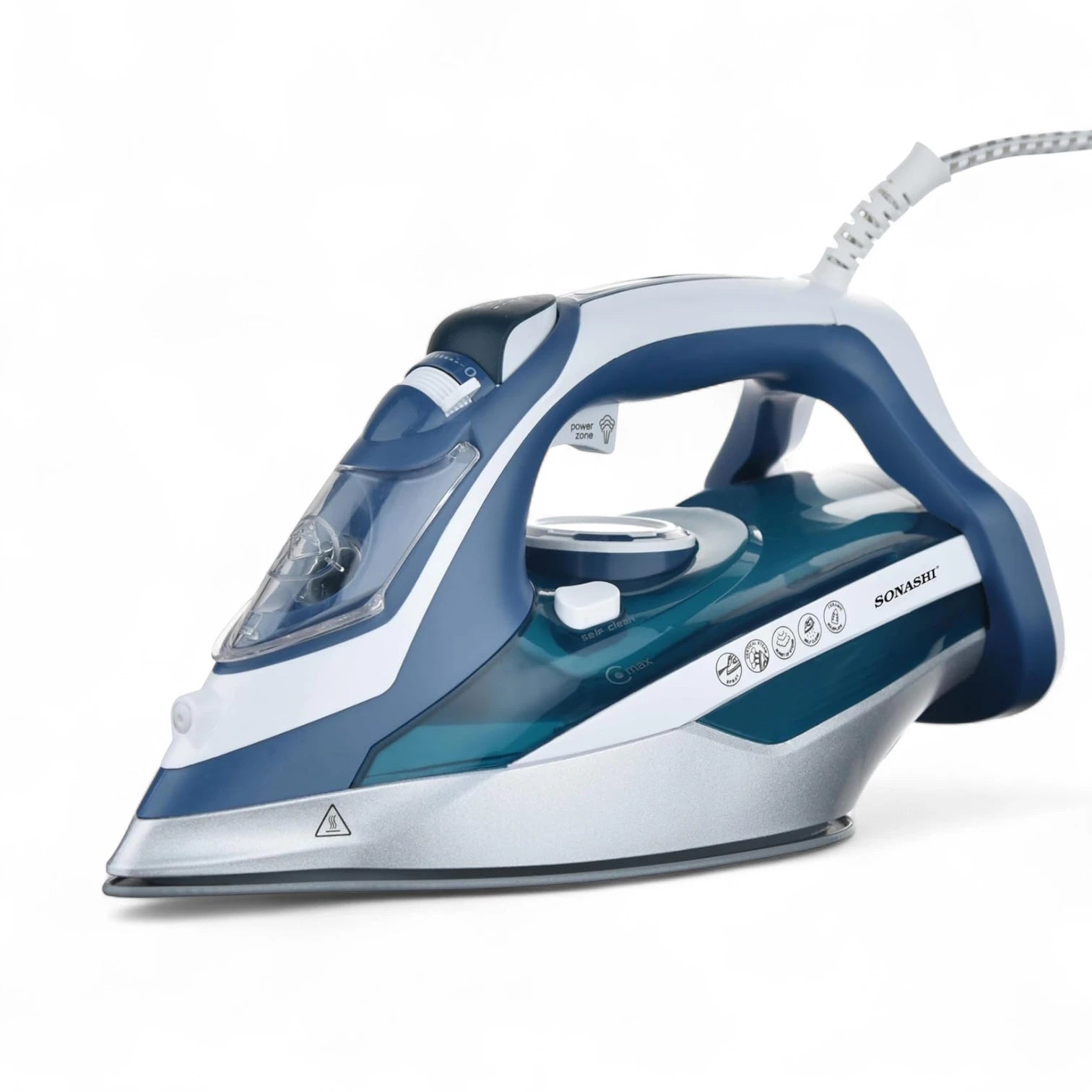 Sonashi 3000W Multifunctional Steam Iron SI-5082C – Ceramic Soleplate, Steam/Burst/Spray/Dry Functions, 450ml Tank, Overheat Protection & Self-Cleaning | Blue & White - Damoo