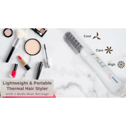 Sonashi 4-in-1 Hair Styler – 800W Hot Air Brush with Detachable Thermal Brush, 4 Heat Settings, Frizz-Free Styling Tool for Smooth, Voluminous Hair – White | SHS-2086 - Damoo