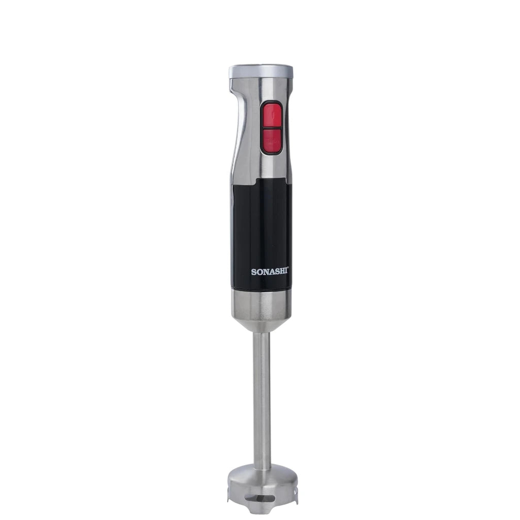 Sonashi 4-in-1 Hand Blender Set – 600W Powerful Motor | With 700ml Mixing Jar, 500ml Chopper, Whisk & Stainless Steel Shaft | Easy Speed Control – Black/Silver | SHB-179JBCW - Damoo