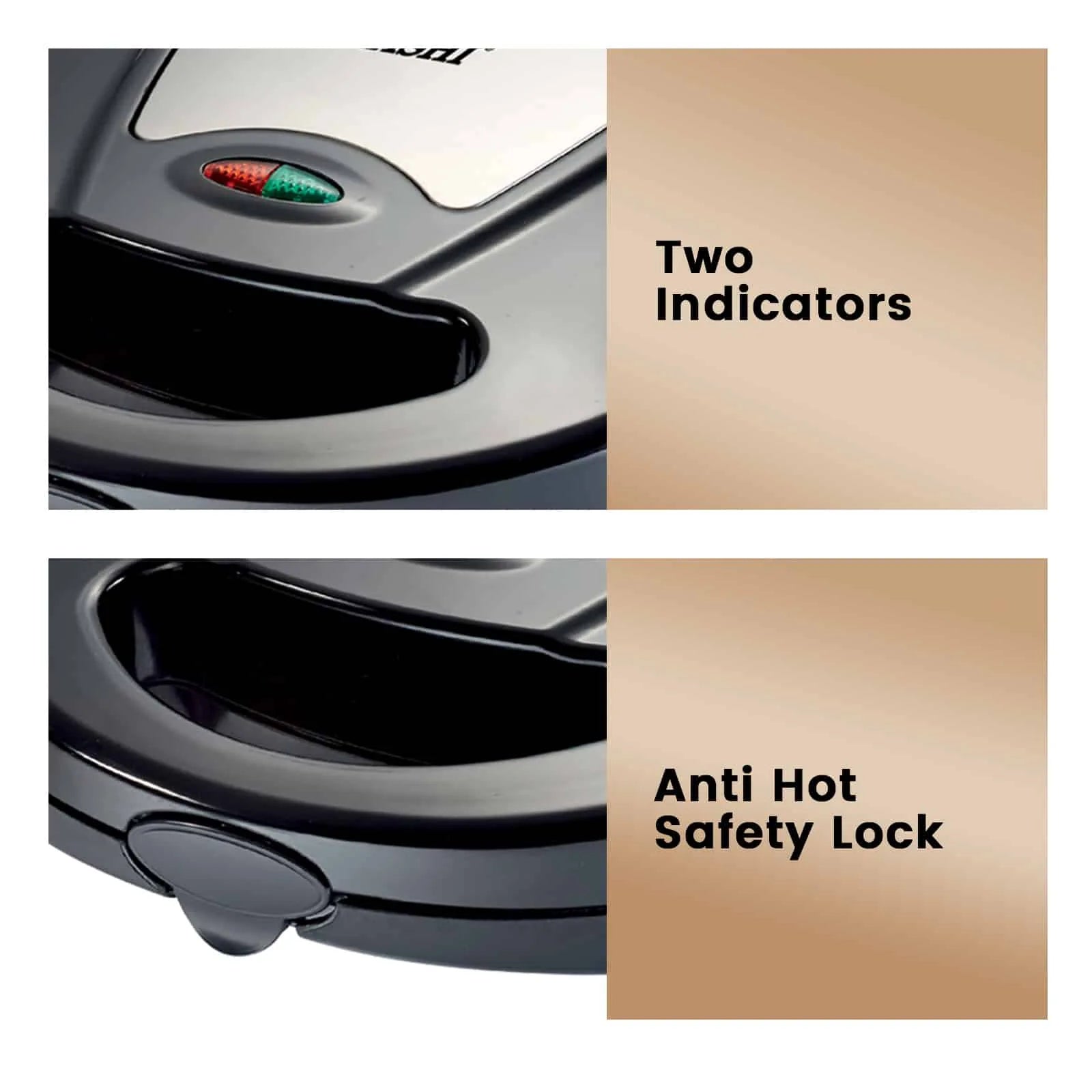 Sonashi 7-in-1 Multi Snack Maker SSM-862 – Detachable Plates for Sandwich, Waffle, Donut, Grill, Cupcake, Omelet & Nutty Snacks | Non-Stick, Compact Design, Cool-Touch Handle | 220-240V - Damoo