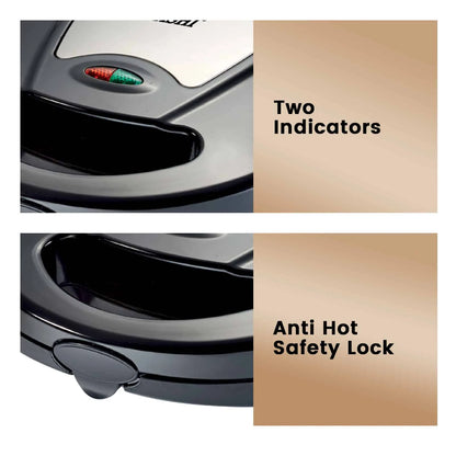Sonashi 7-in-1 Multi Snack Maker SSM-862 – Detachable Plates for Sandwich, Waffle, Donut, Grill, Cupcake, Omelet & Nutty Snacks | Non-Stick, Compact Design, Cool-Touch Handle | 220-240V - Damoo