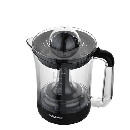 Sonashi Citrus Juicer 1.2L – Electric Juicer for Lemon, Lime & Orange with Two-Way Rotating Cones, Anti-Dust Cover, Stainless Steel Design, 40W – SCJ-324 Black - Damoo