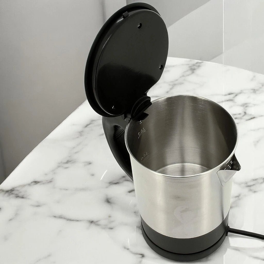 Sonashi Cordless Electric Kettle – 1L Stainless Steel Body, Fast Boil, Auto Shut-Off, Boil-Dry Protection, Light Indicator, 360° Swivel Base - SKT-1001 - Damoo