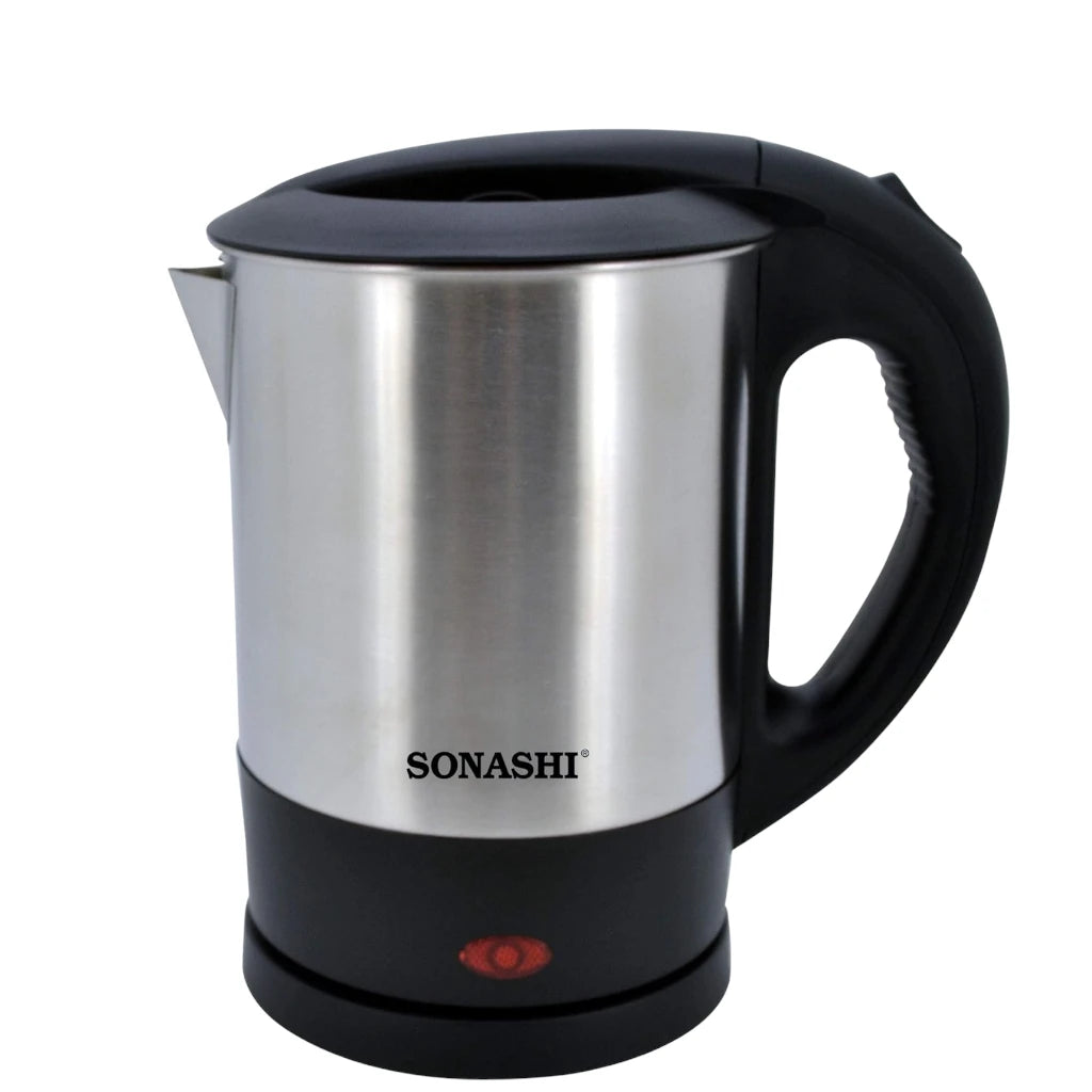 Sonashi Cordless Electric Kettle – 1L Stainless Steel Body, Fast Boil, Auto Shut-Off, Boil-Dry Protection, Light Indicator, 360° Swivel Base - SKT-1001 - Damoo