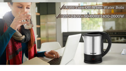 Sonashi Cordless Electric Kettle – 1L Stainless Steel Body, Fast Boil, Auto Shut-Off, Boil-Dry Protection, Light Indicator, 360° Swivel Base - SKT-1001 - Damoo