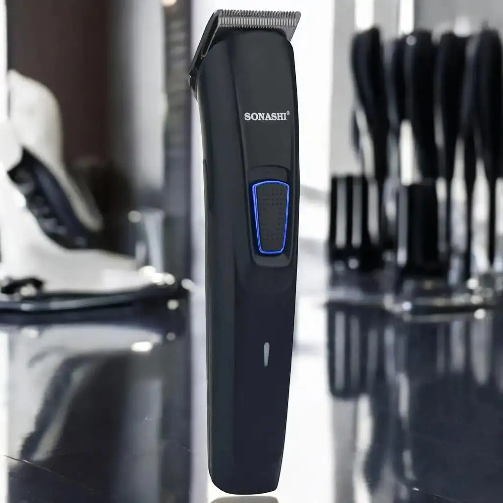 Sonashi Cordless Hair Clipper – Rechargeable Grooming Kit with 5 Combs, USB Charging, Stainless Steel Blade & Accessories | 45-Min Runtime | Sleek Black Design | SHC-1059 - Damoo