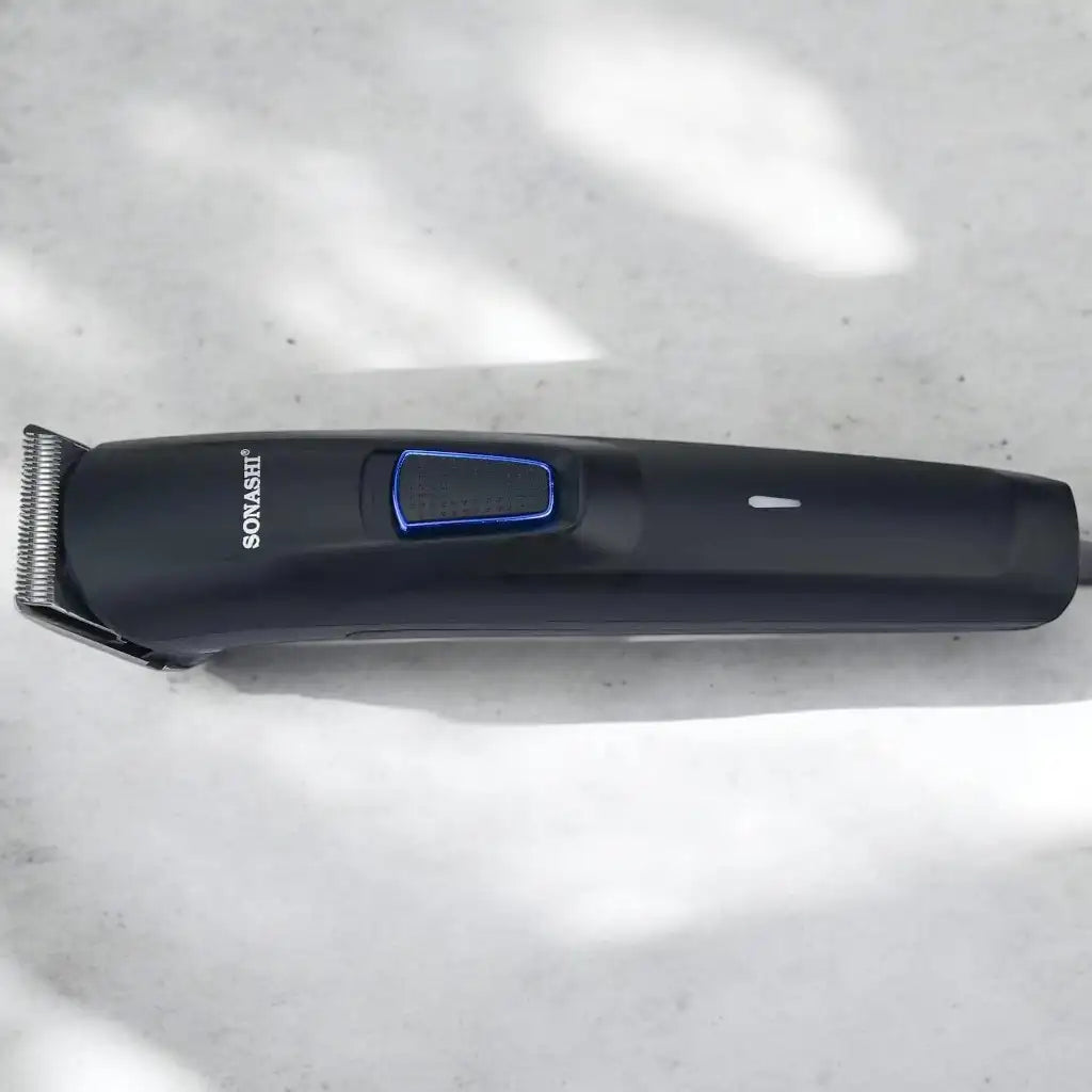 Sonashi Cordless Hair Clipper – Rechargeable Grooming Kit with 5 Combs, USB Charging, Stainless Steel Blade & Accessories | 45-Min Runtime | Sleek Black Design | SHC-1059 - Damoo