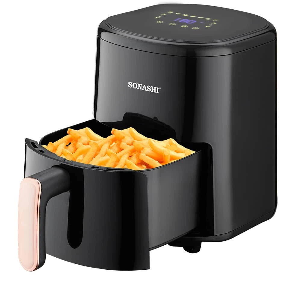Sonashi Digital Air Fryer 4.0L – Non-Stick Basket, LED Display, 1200W Power, Adjustable Temperature (80–200°C), 60-Min Timer, Overheat Protection & Auto Shut-Off – SAF-420N - Damoo