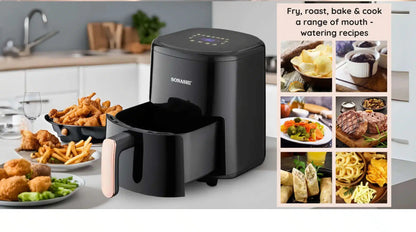 Sonashi Digital Air Fryer 4.0L – Non-Stick Basket, LED Display, 1200W Power, Adjustable Temperature (80–200°C), 60-Min Timer, Overheat Protection & Auto Shut-Off – SAF-420N - Damoo