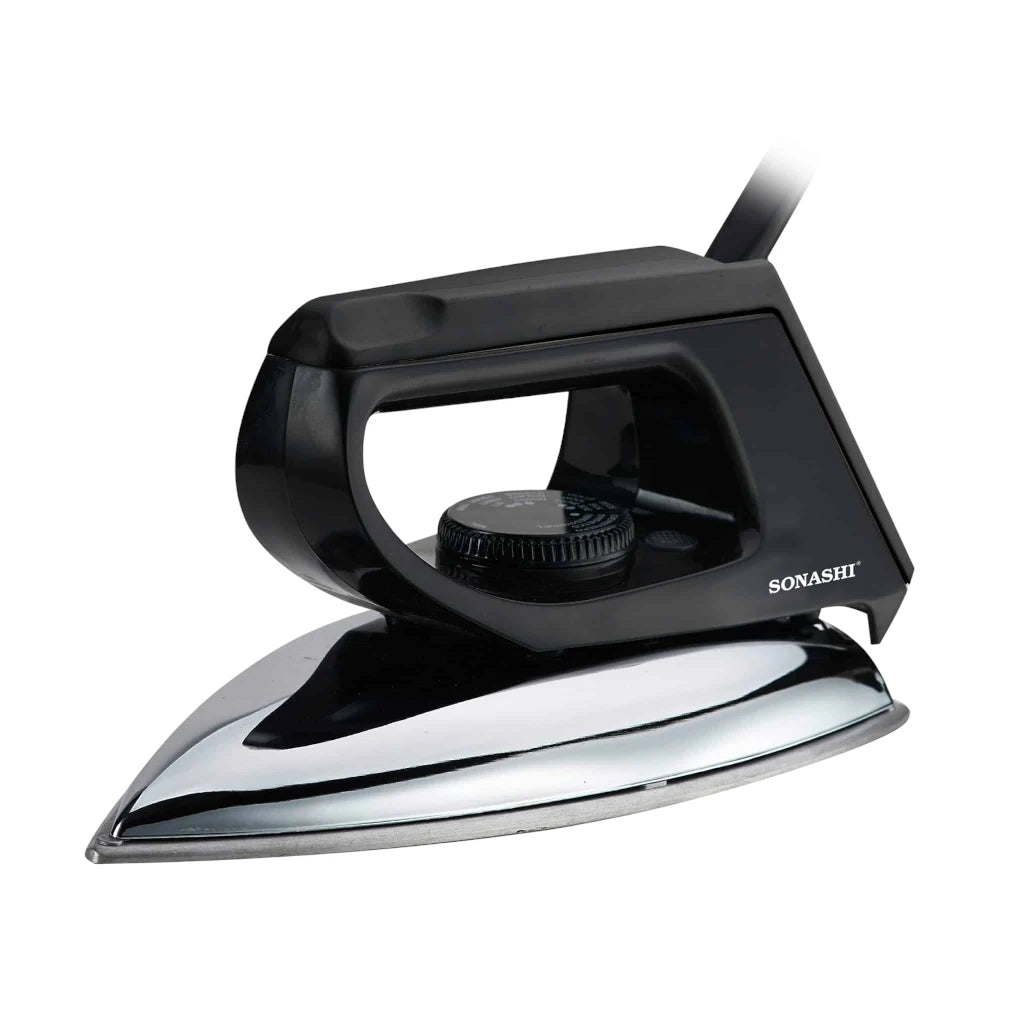 Sonashi Dry Iron 1200W – Heavy-Duty Aluminium Soleplate, Classic Black Finish, Overheat Protection – Ideal for Curtains, Suits & Dresses (SDI-6010) - Damoo