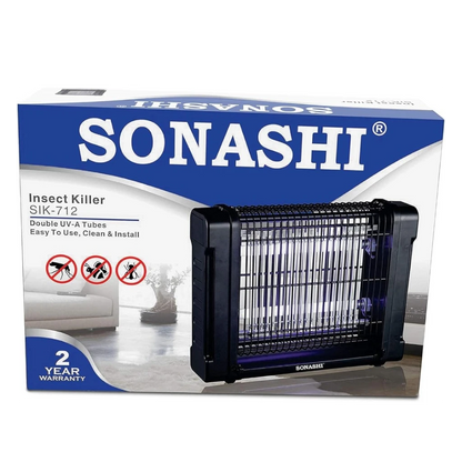 Sonashi Electric Insect Killer SIK-712N – Powerful UV-A Mosquito Zapper with 2700V Electric Grid, Removable Tray, Odor-Free, Indoor/Outdoor Use, 100m² Coverage - Damoo
