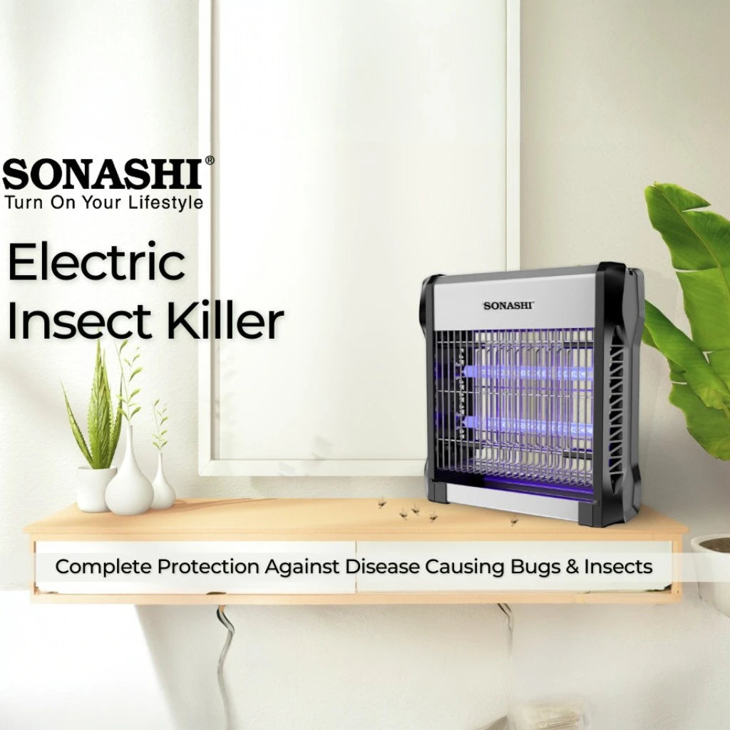 Sonashi Electric Insect Killer SIK-712N – Powerful UV-A Mosquito Zapper with 2700V Electric Grid, Removable Tray, Odor-Free, Indoor/Outdoor Use, 100m² Coverage - Damoo