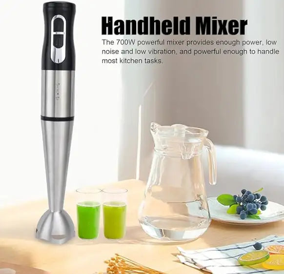 Sonashi Hand Blender with Stainless Steel Shaft, 2 Speed Motor, 700ml Plastic Jar & Detachable Blending Wand – Ideal for Smoothies, Shakes, Baby Food & More – SHB-186J Black - Damoo