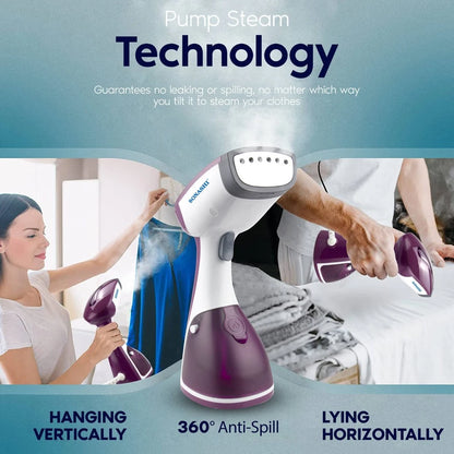 SONASHI Handheld Garment Steamer 1100W  | 250ml Water Tank, Travel-Friendly  | Heat-Proof Glove & Hanger Included  | Ultra Easy Wrinkle Remover – Purple | - Damoo