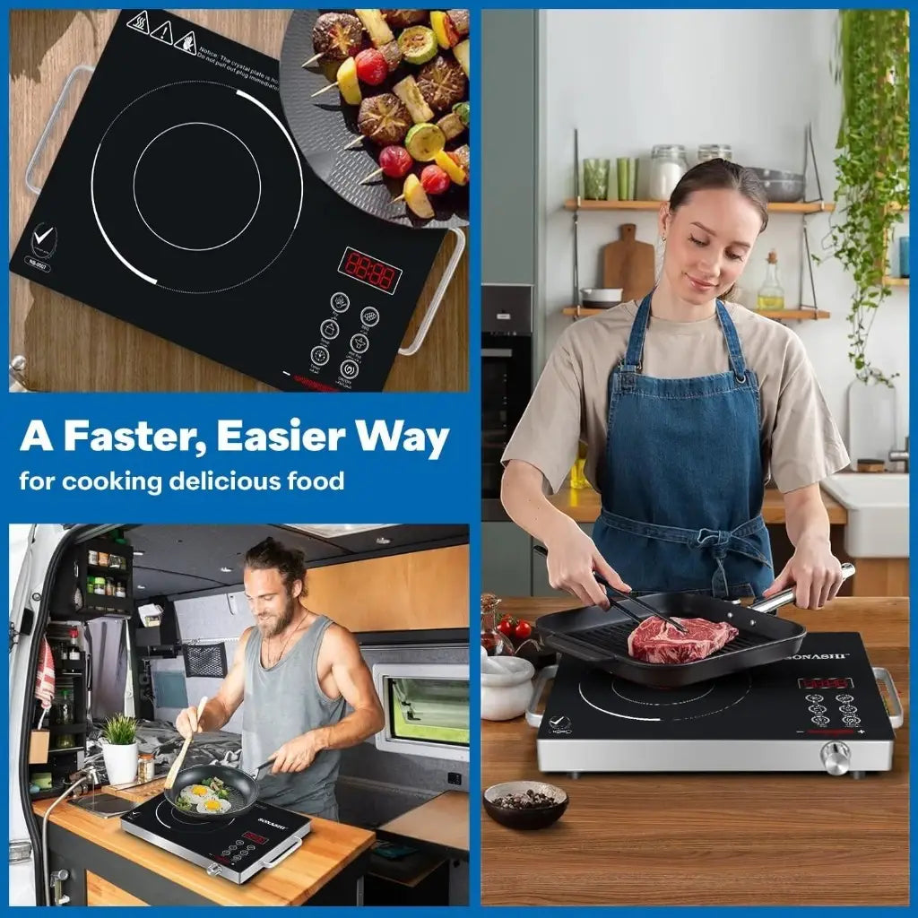 Sonashi Infrared Ceramic Cooker – 2000W Portable Cooktop with Touch Controls, 4-Digit Display, Timer, Adjustable Power & Safety Protection – Compact & Durable - SIS-016C - Damoo