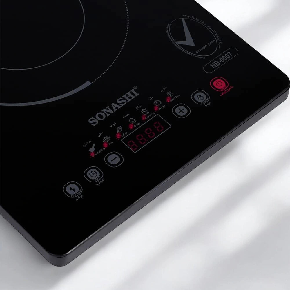Sonashi Infrared Ceramic Cooker – 2000W Touch Control, 11 Power Levels, 4-Digit LED Display, 7 Cooking Functions, 4-Hour Timer & Multi-Safety Protection – Black . SIS-008N - Damoo