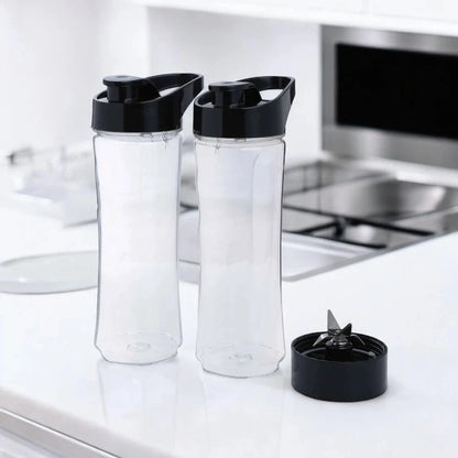 Sonashi Portable Sports Blender – 300W Smoothie Maker with One-Touch Operation, 570ML BPA-Free Travel Bottle, Stainless Steel Blades, Overheat Protection, LED Power Light, SB-184 - Black/Silver - Damoo