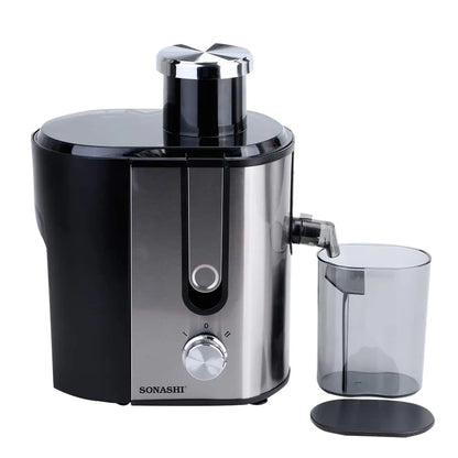 Sonashi Power Juicer – 400W Copper Motor, 2-Speed Control, 1.2L Pulp Container, 450ml Juice Cup, Stainless Steel Blade & Body, Overheat Protection, 65mm Wide Feeding Tube SPJ-507 - Damoo