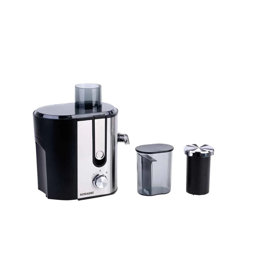 Sonashi Power Juicer – 400W Copper Motor, 2-Speed Control, 1.2L Pulp Container, 450ml Juice Cup, Stainless Steel Blade & Body, Overheat Protection, 65mm Wide Feeding Tube SPJ-507 - Damoo