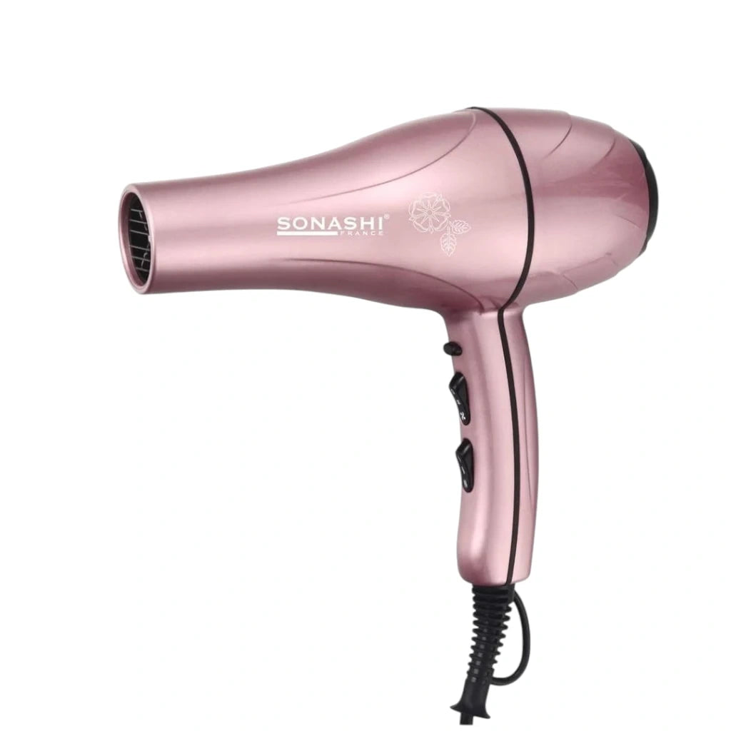 SONASHI Professional 2000W Hair Dryer – Rose Gold | Hot & Cold Air Blower with 2 Speed & Heat Settings | Lightweight & Travel-Friendly Hair Styling Tool for Smooth, Shiny Hair | SHD-3046 - Damoo