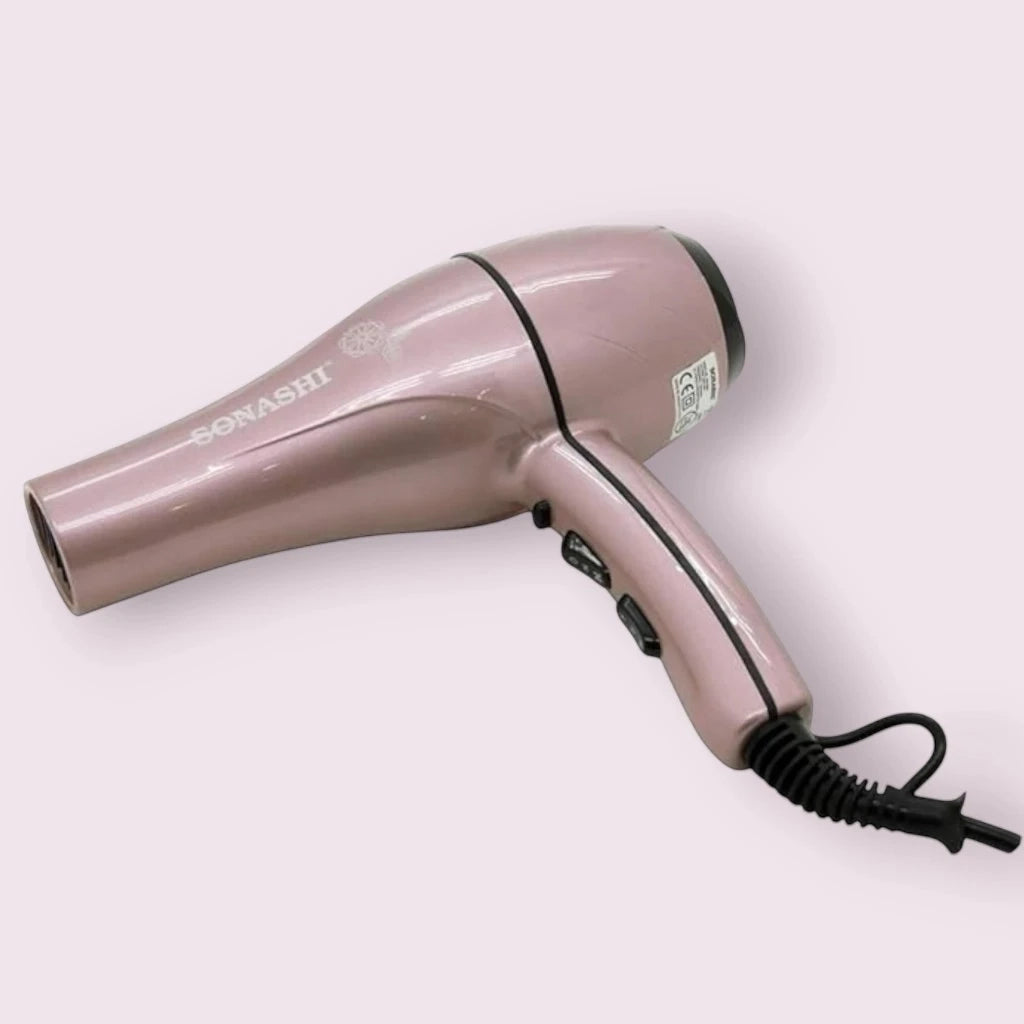 SONASHI Professional 2000W Hair Dryer – Rose Gold | Hot & Cold Air Blower with 2 Speed & Heat Settings | Lightweight & Travel-Friendly Hair Styling Tool for Smooth, Shiny Hair | SHD-3046 - Damoo