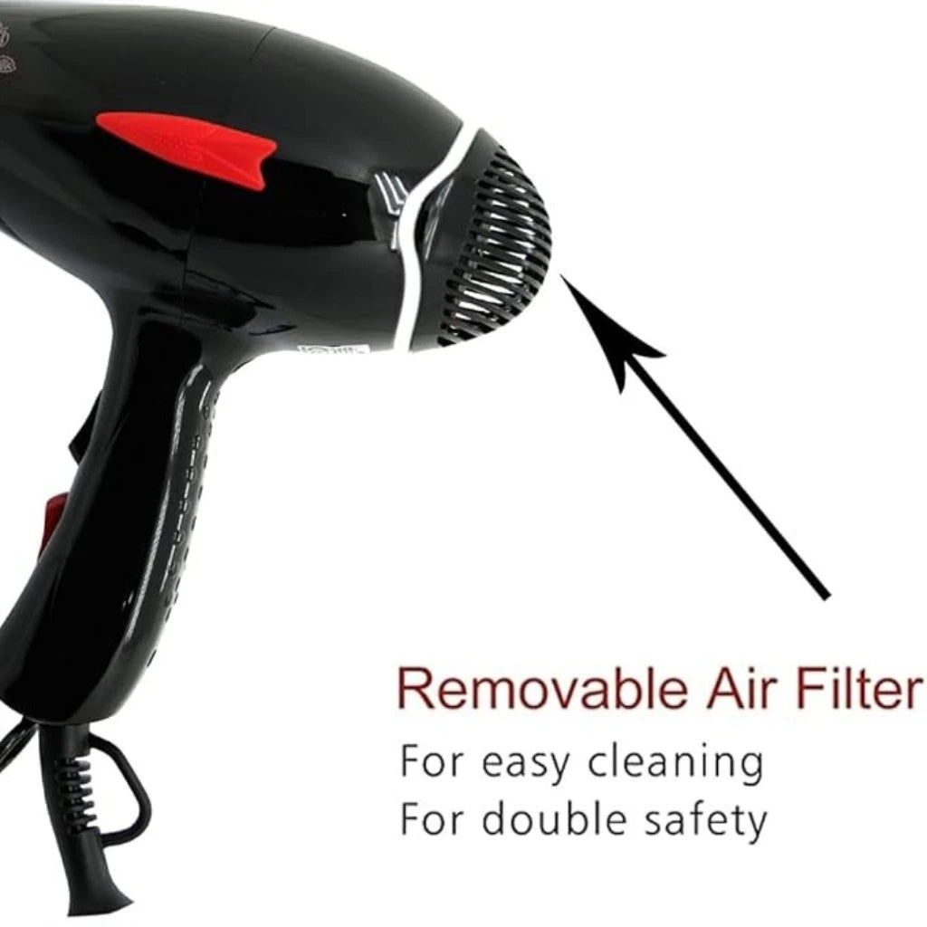 Sonashi Professional Hair Dryer – 2000W Hot & Cold Wind Dryer with AC Motor, 2 Heat & Speed Settings, Nozzle Attachment, Lightweight Design for All Hair Types – Black |  SHD-3009 - Damoo