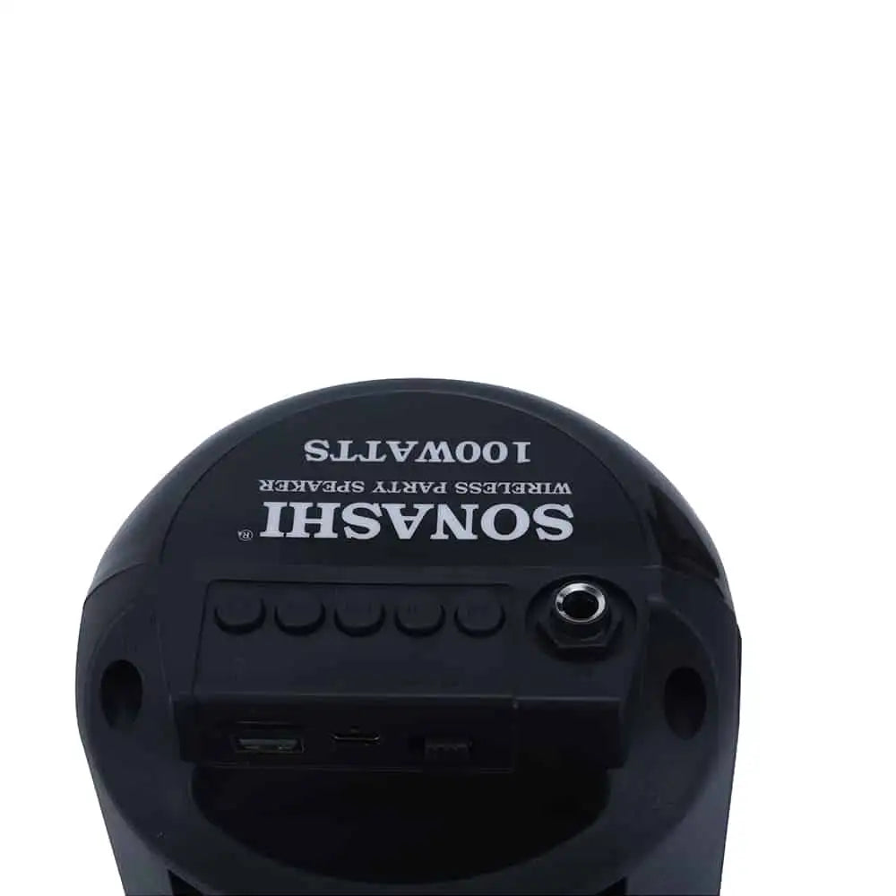 Sonashi Rechargeable Bluetooth Speaker – Hi-Fi Surround Sound, USB/TF Card Slot, FM Radio, 1800mAh Battery, 5W Output, 10m Wireless Range – Black | SBS-711N - Damoo