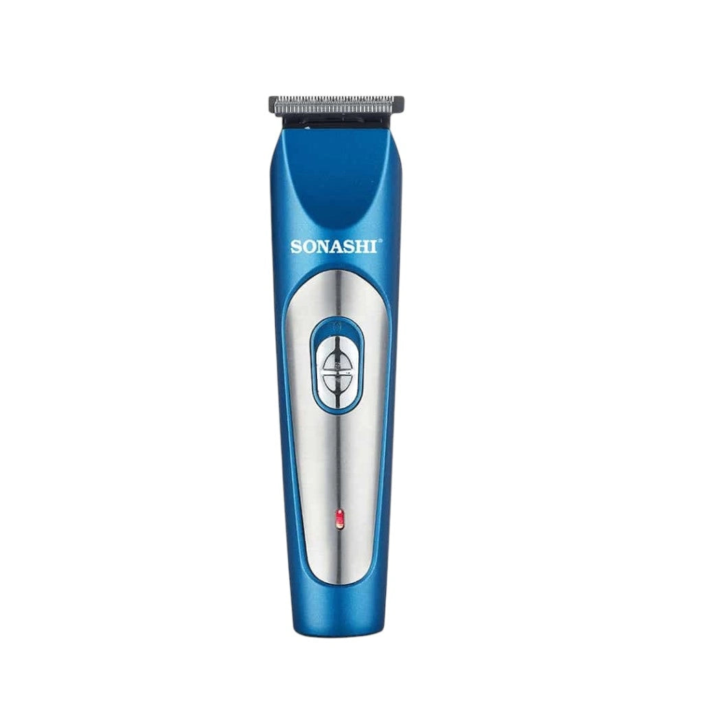 Sonashi Rechargeable Hair Clipper – Cordless Beard Trimmer with Stainless Steel Blades, 60-Min Runtime, 600mAh Ni-CD Battery, USB Charging, LED Indicator & 3 Guide Combs – Blue - SHC-1033N - Damoo