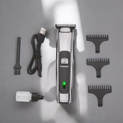 Sonashi Rechargeable Hair Clipper – Cordless Trimmer with Stainless Steel Precision Blade, 90-Min Runtime, USB Charging, 3 Blade Combs, LED Indicator & 600mAh Lithium Battery SHC-1043N - Damoo