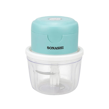 Sonashi Rechargeable Mini Chopper – 350ml Bowl, USB Charging, LED Indicator, Stainless Steel Blades, One-Touch Control – Compact & Portable Food Processor for Vegetables, Fruits, Nuts, and More -  SMC-15 - Damoo