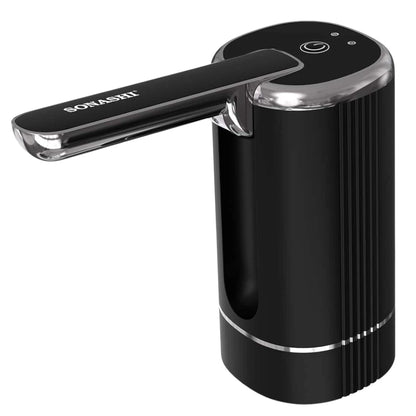 Sonashi Rechargeable Water Dispenser Pump SWP-65 – Foldable One-Touch Design, Food-Grade Silicone Hose, Type-C Charging, LED Indicator | Fits 1-5 Gallon Bottles | Black & Silver - Damoo