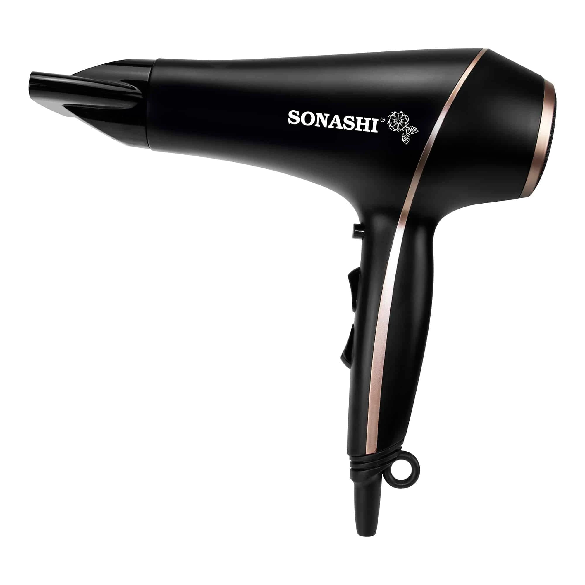 Sonashi SHD-5004 Hair Dryer 2000W with Cool & Hot Air, 3 Heat & 2 Speed Settings, Cool Shot, DC Motor, Overheat Protection, Removable Nozzle – Black - Damoo