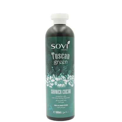 Sovi Naturals Tuscan Green Shower Cream – 500ml | Refreshing Daily Body Wash with Long-Lasting Fragrance & Skin Revitalizing Formula for All Skin Types - Damoo