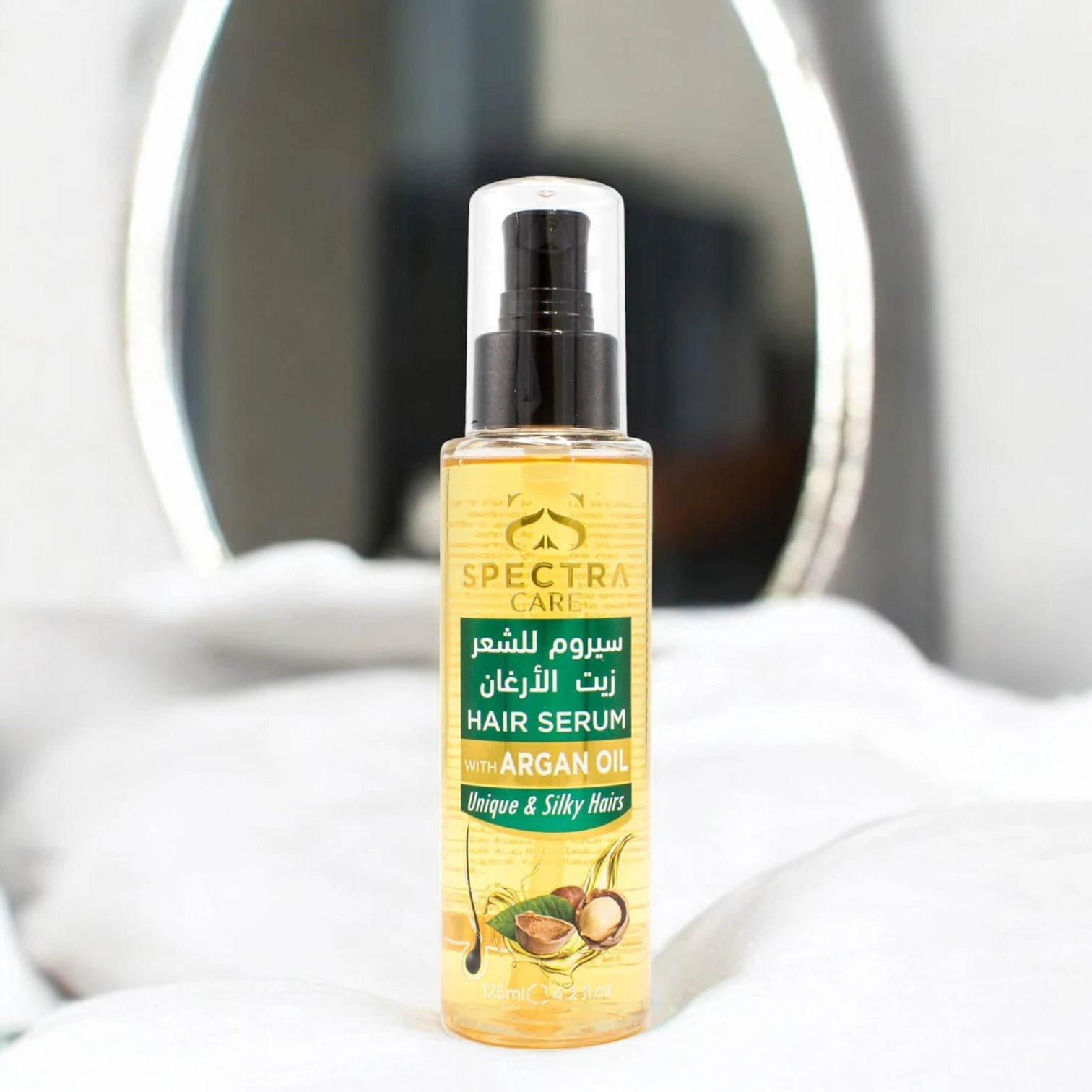 Spectra Care Argan Oil Hair Serum – 125ml | Stimulates Hair Growth, Hydrates Scalp, Smoothens Hair Texture & Protects from Damage | For All Hair Types | Synthetic Color Free - Damoo