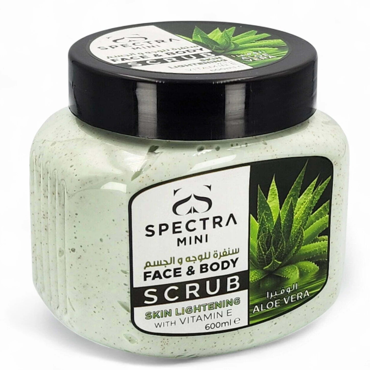 Spectra Mini Face & Body Aloe Vera Scrub – 600ml | Skin Lightening Scrub with Vitamin E & Natural Exfoliants | Removes Blackheads & Dead Skin | Deep Hydration & Pore Cleansing - Damoo
