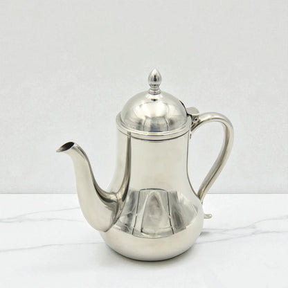 Stainless Steel Pot with Lid – Elegant Mirror Finish Kettle for Serving Tea or Coffee, Drip-Free Spout & Heat-Resistant Handle – Classic Steel Teapot for Home, Hotels, and Restaurants - Damoo