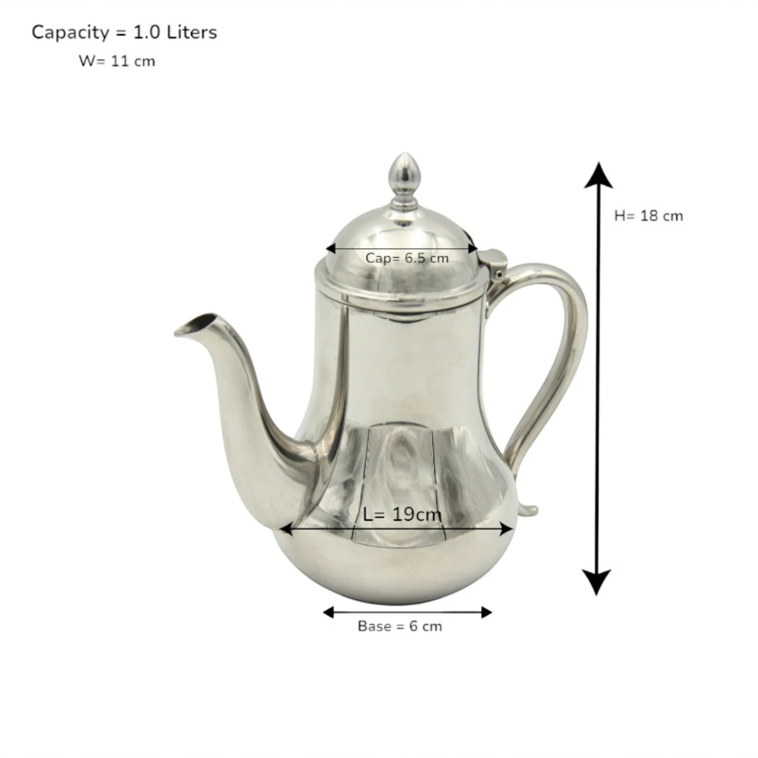 Stainless Steel Pot with Lid – Elegant Mirror Finish Kettle for Serving Tea or Coffee, Drip-Free Spout & Heat-Resistant Handle – Classic Steel Teapot for Home, Hotels, and Restaurants - Damoo