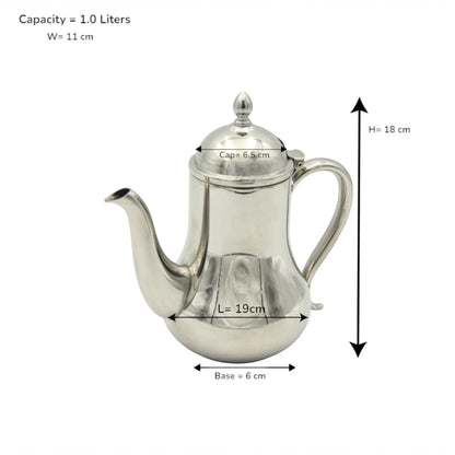 Stainless Steel Pot with Lid – Elegant Mirror Finish Kettle for Serving Tea or Coffee, Drip-Free Spout & Heat-Resistant Handle – Classic Steel Teapot for Home, Hotels, and Restaurants - Damoo
