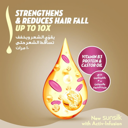 Sunsilk Hair Fall Solution Conditioner – 350ml | Nourishing Conditioner for Dry Hair with Vitamin B3, Soya Protein & Castor Oil | Reduces Hair Fall, Repairs Split Ends & Strengthens Hair - Damoo