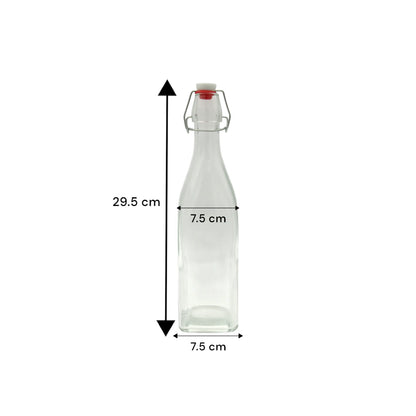 Swing Top Glass Bottle – Reusable Airtight Beverage Bottle for Water, Juice, Oil, or Vinegar – Leakproof & Eco-Friendly - Damoo