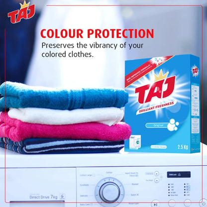 Taj Washing Powder 2.5 kg– Powerful Laundry Detergent for Automatic Washing Machines – Deep Cleaning with Long-Lasting Fresh Scent – Gentle on Fabrics – Multipurpose Laundry Powder for Hand & Machine Wash - Damoo