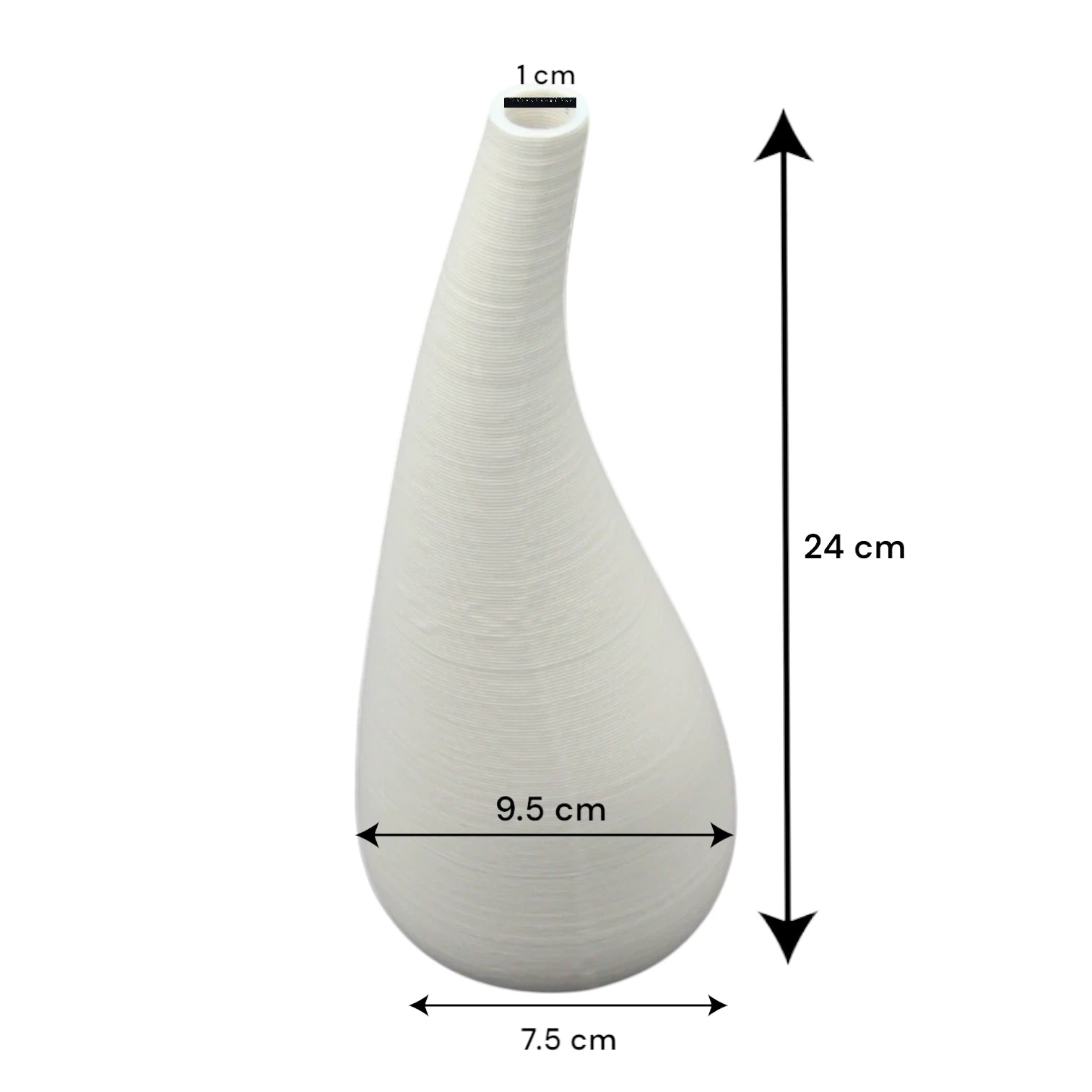 Tall White Curved Ceramic Vase – Modern Minimalist Handmade Vase for Pampas Grass, Branches & Long-Stem Flowers - Damoo
