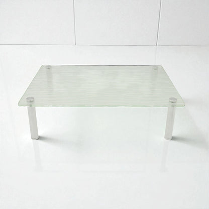 Textured Acrylic Rectangular Display Stand with Metal Legs – Decorative Organizer or Serving Platform for Home, Vanity, Kitchen & Retail Use - Damoo