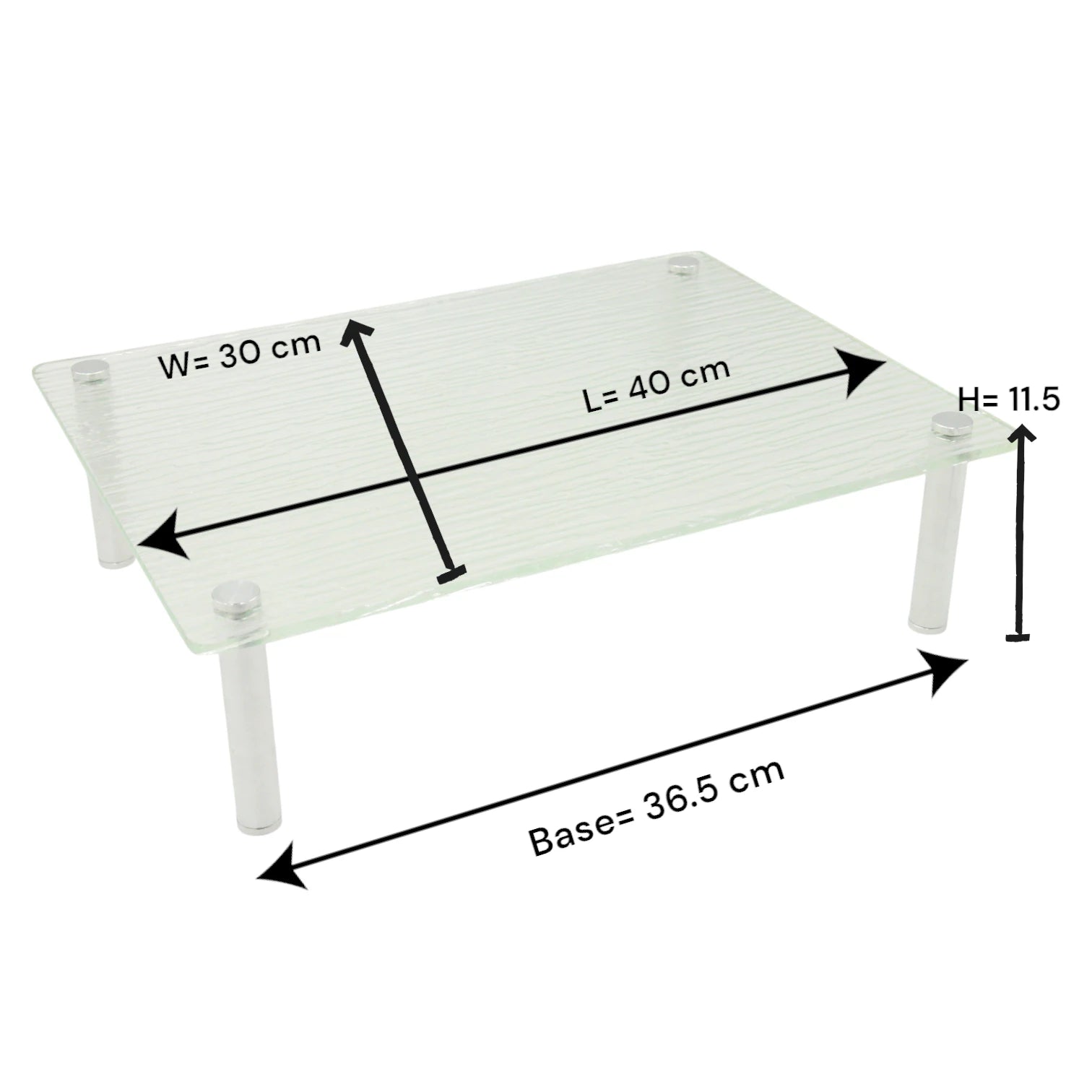Textured Acrylic Rectangular Display Stand with Metal Legs – Decorative Organizer or Serving Platform for Home, Vanity, Kitchen & Retail Use - Damoo