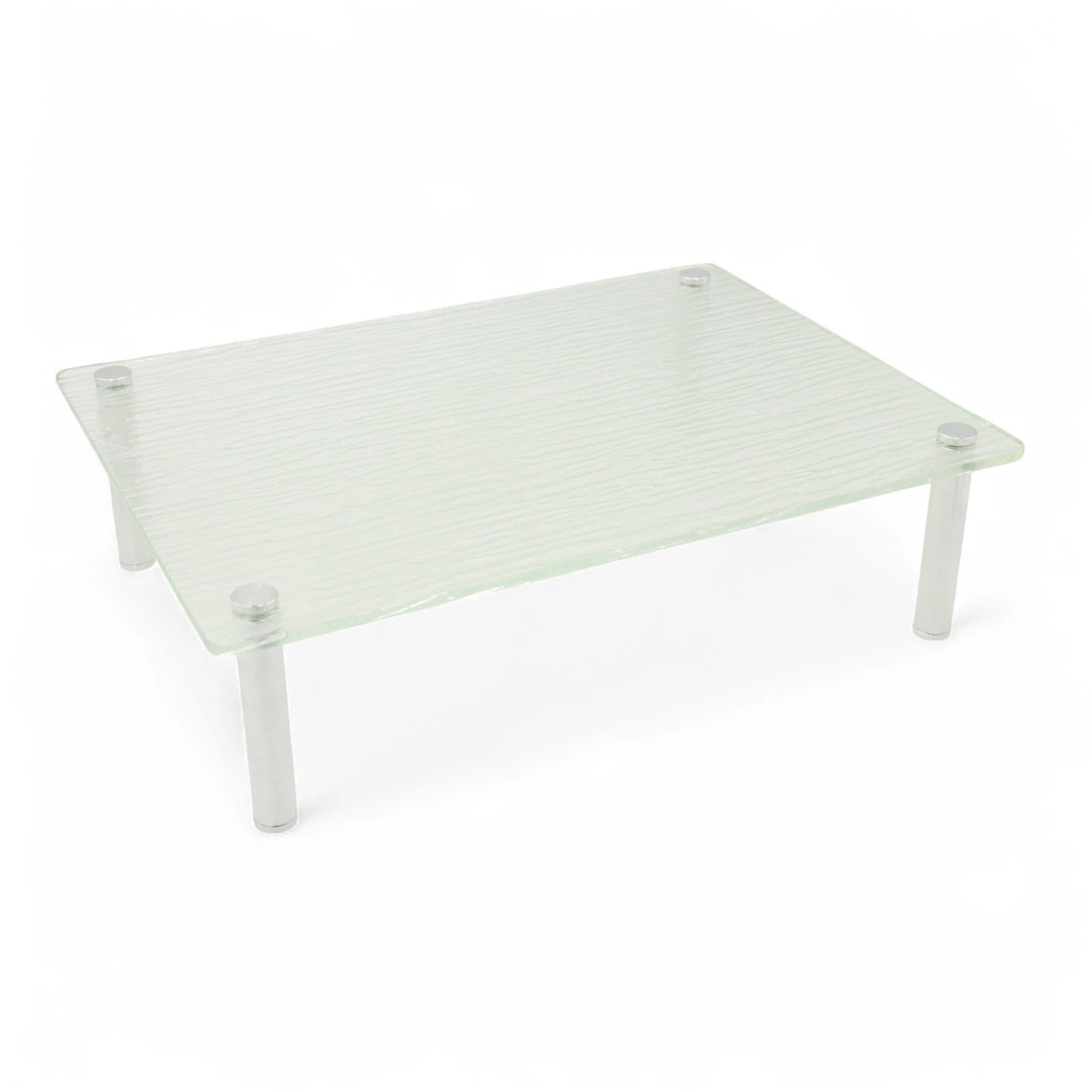Textured Acrylic Rectangular Display Stand with Metal Legs – Decorative Organizer or Serving Platform for Home, Vanity, Kitchen & Retail Use - Damoo